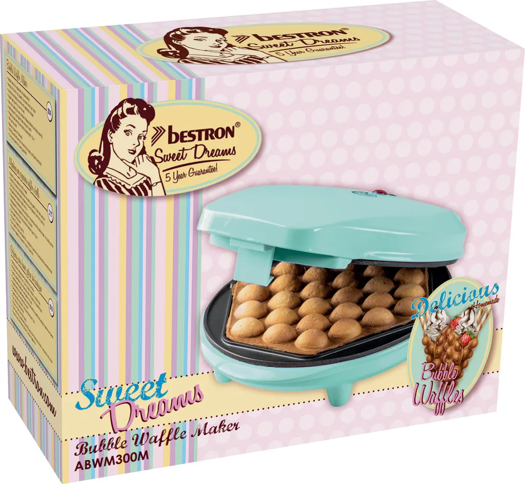 Gaufrier bulle Bestron menthe : gaufres parfaites sans coller