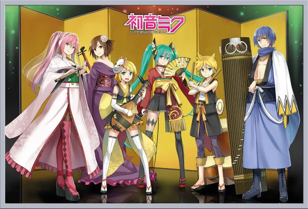Affiche Hatsune Miku Kuroshishi Unit avec Cadre Shinsuke Argenté 61x91