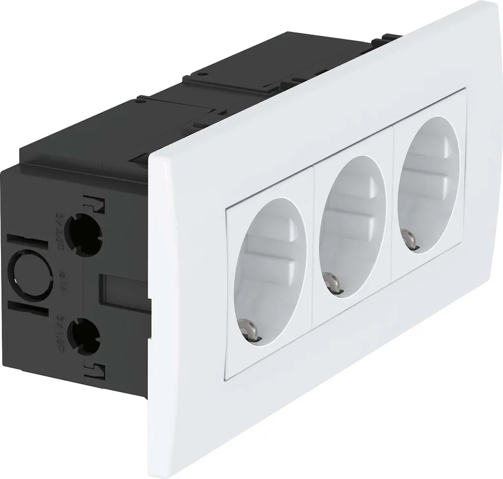 Bloc triple prise précâblé SDE-R 6119414 pour goulotte appareillage OBO
