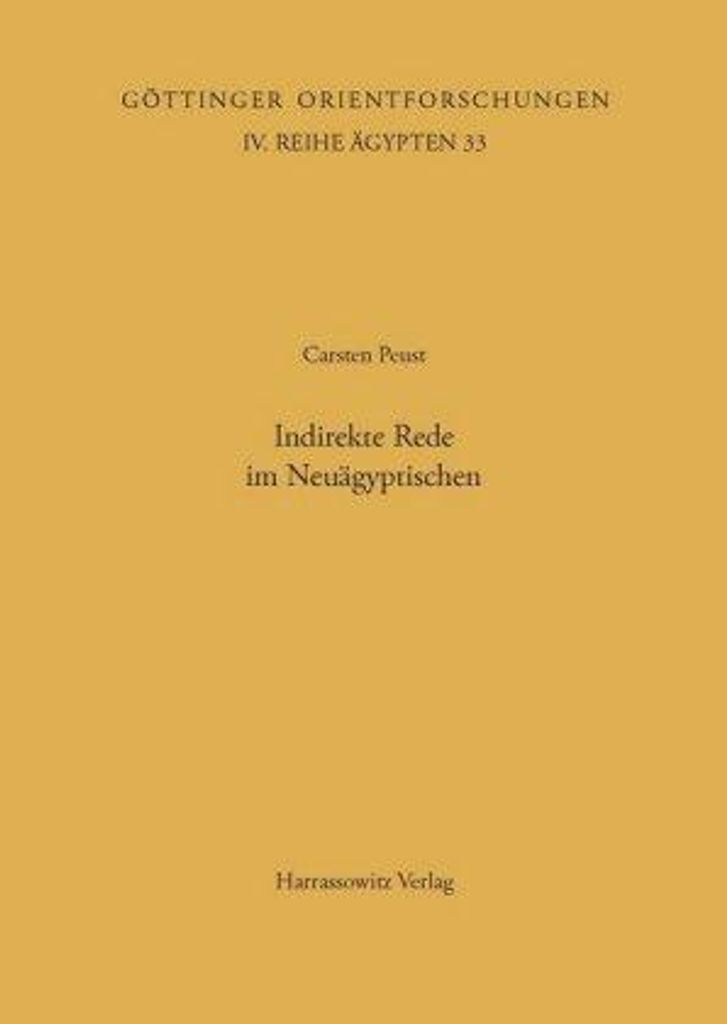 Indirekte Rede im Neuägyptischen