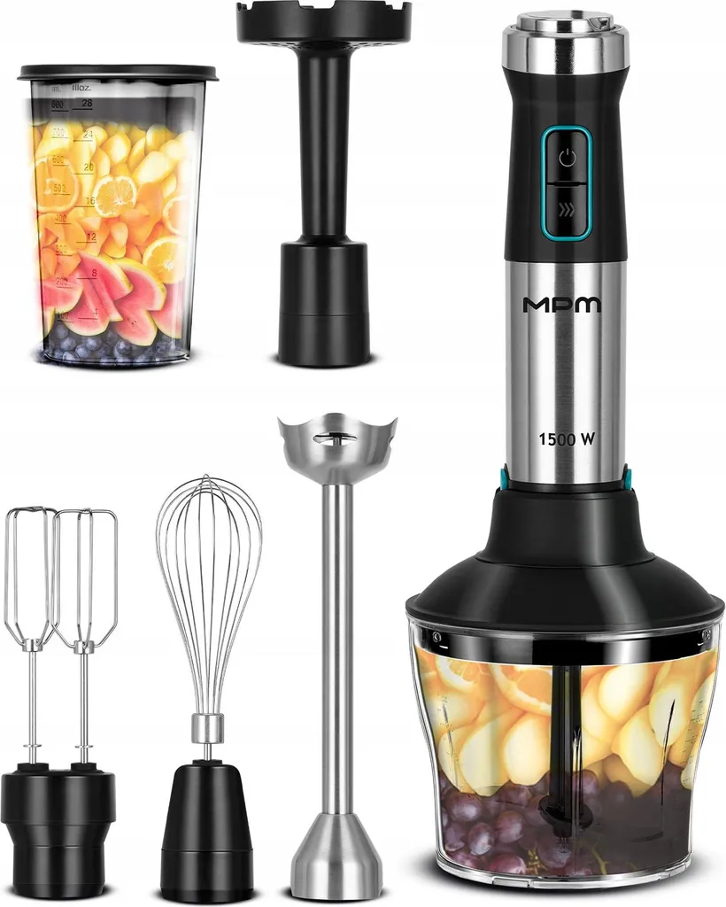 Mixeur plongeant pour soupes et purées 1500 W MPM kit cuisine complet