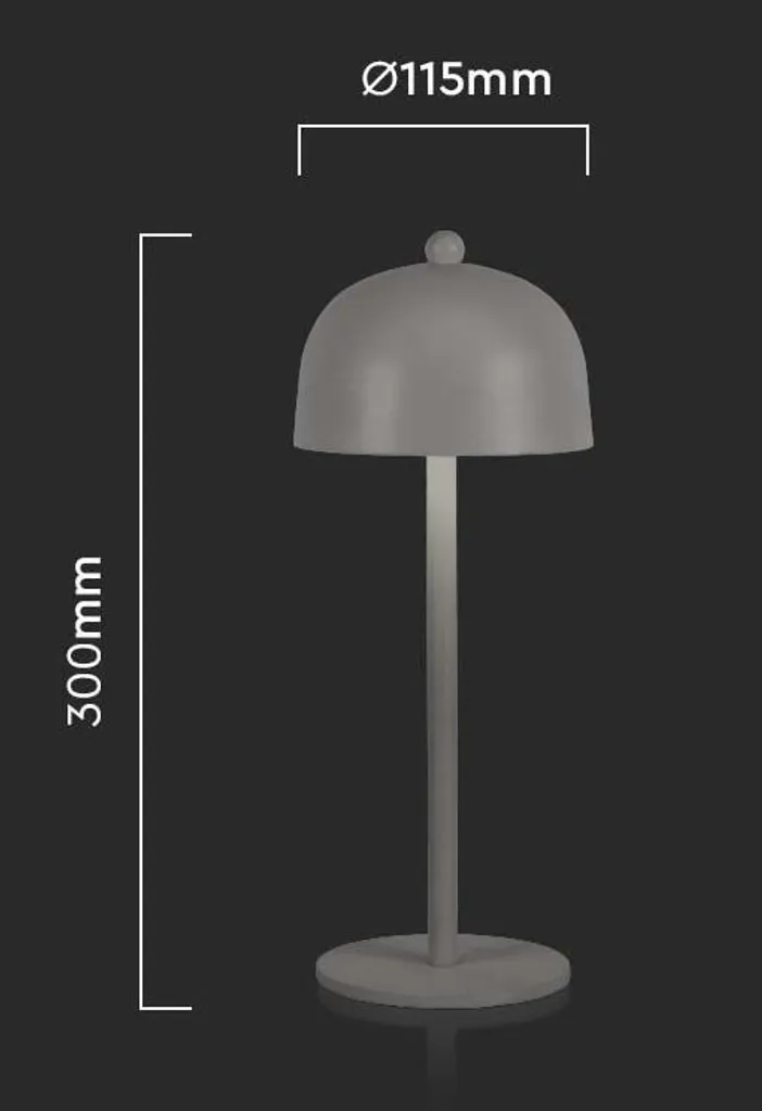LED Solution Lampe de table rechargeable grise 300mm 3W - Réf 7987