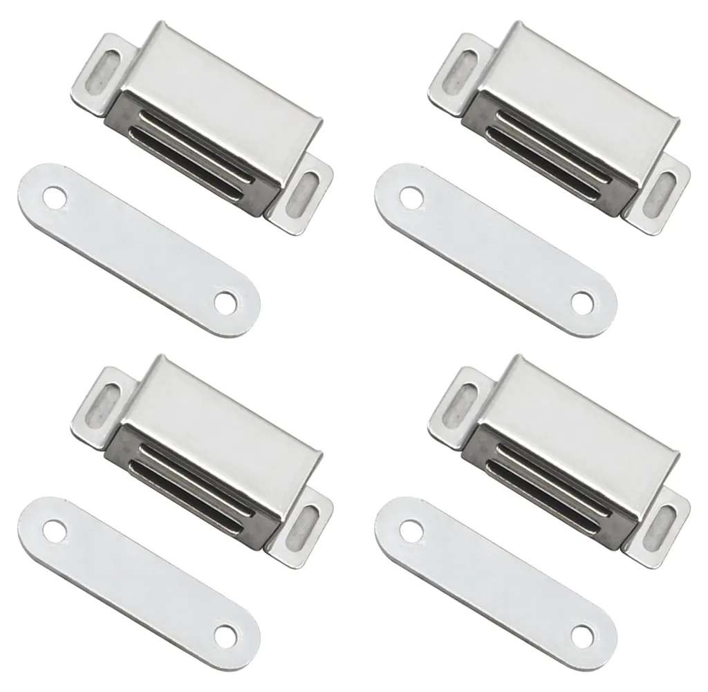 Lot de 4 fermetures magnétiques en acier inox pour portes d'armoire