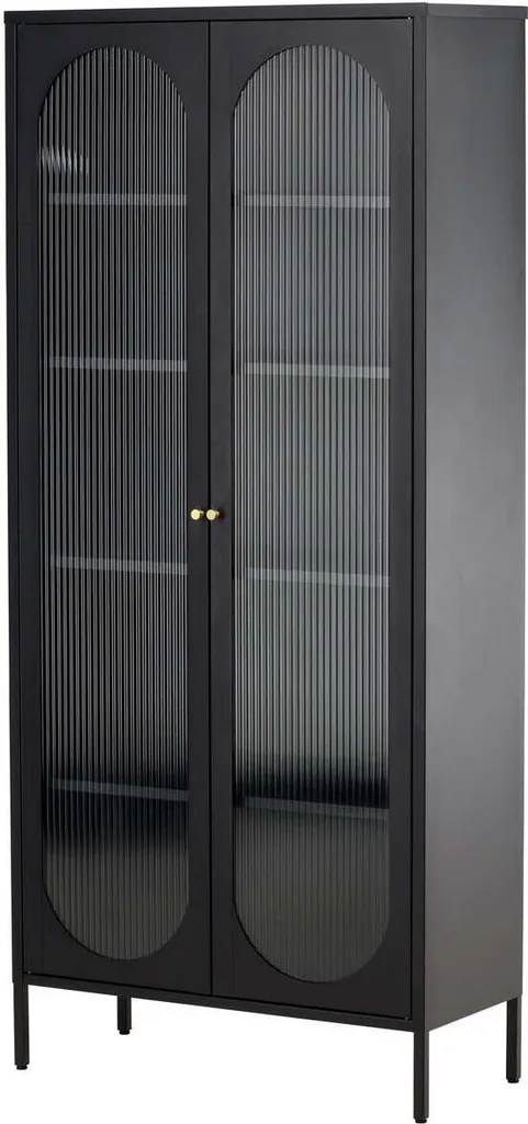 Vitrine Lima Noire 80cm - Rangez et Protégez vos Objets de la Poussière