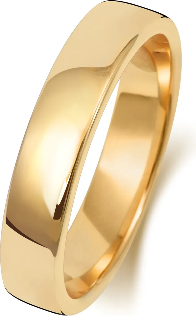 Alliance Or 9 Carats 375 de 4mm Forme Court - Anneau Poli Brillant Taille 53