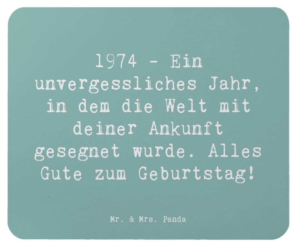 Mr. & Mrs. Panda Mauspad Spruch 1974 Geburtstag - Meeresbrise - Geschenk, Jahr feiern, Happy Birthday, Jahrgang, Geschenkideen, laptop, Mousepad, M...