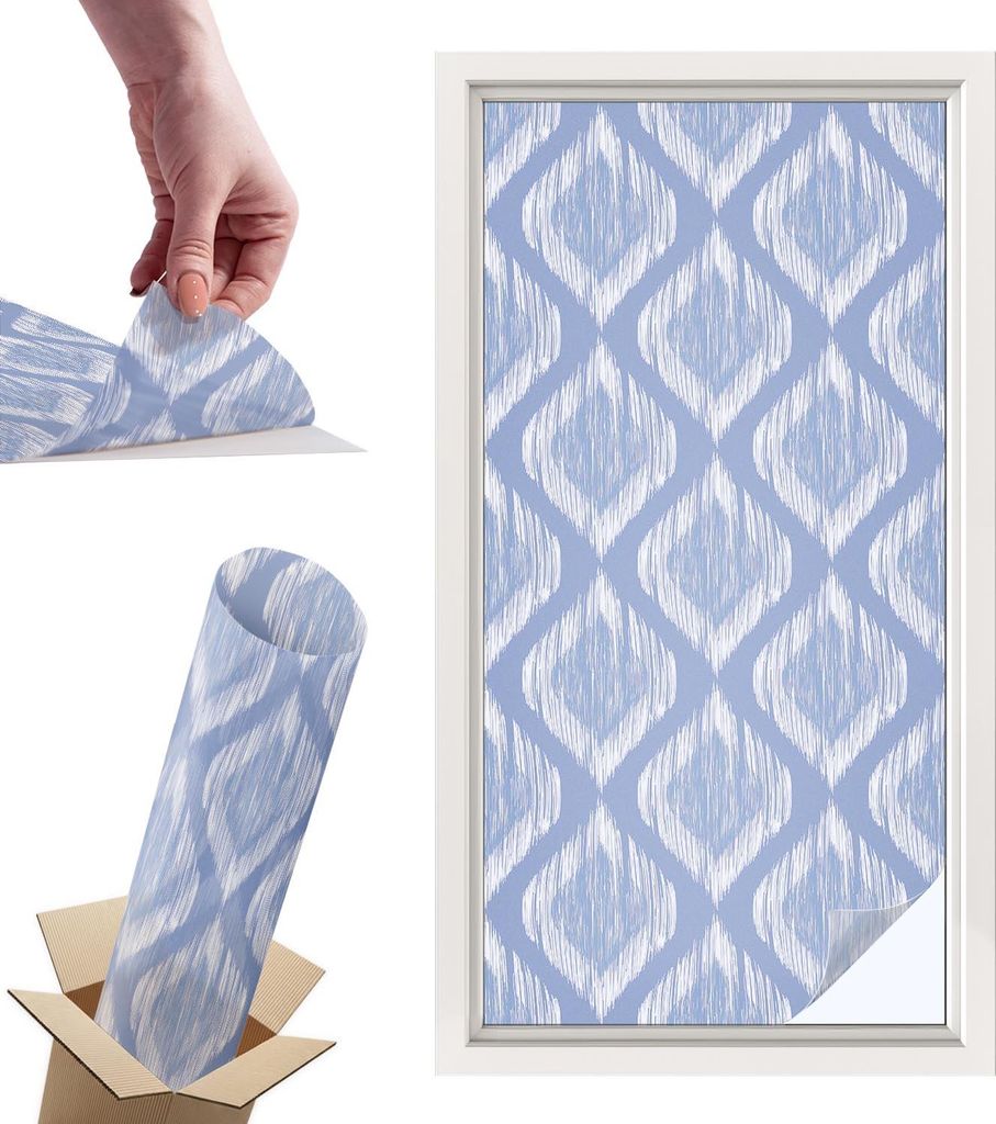 Buntglasfolie für Fenster – 100x50 cm – Stained-Glass-Fensterfolie, dekorativ & blickdicht – Selbstklebende Glasdekorfolie im Buntglas-Desig...