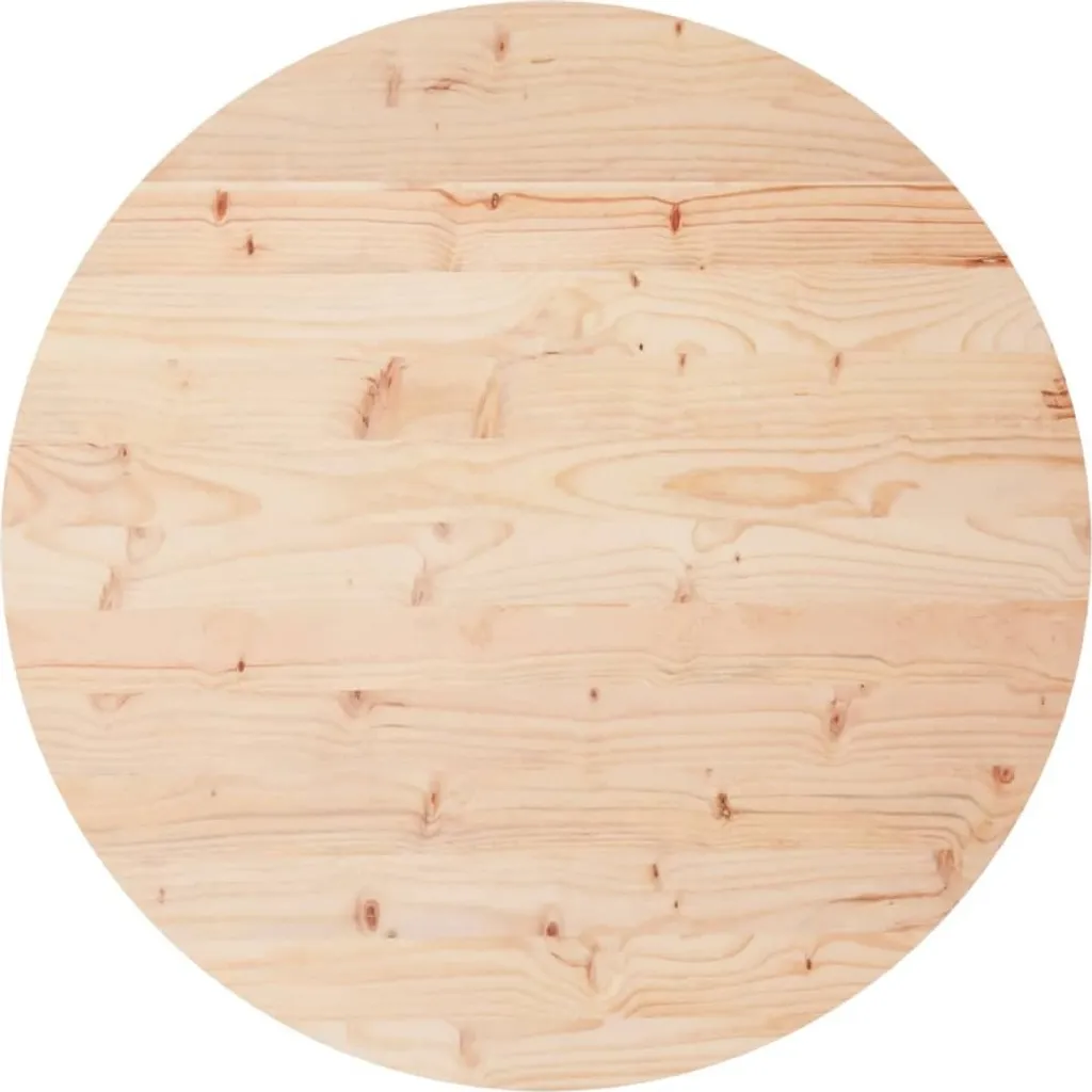 Piano Legno Pino Massiccio Rotondo Ø70x3 cm per Tavoli Fai-da-te