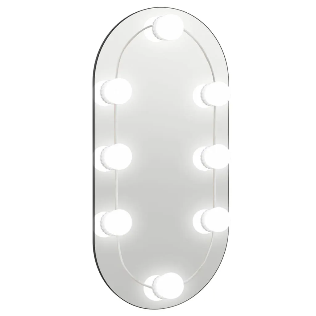 Specchio Ovale con Luci LED 40x20 cm - Vetro di Alta Qualità per Bagno