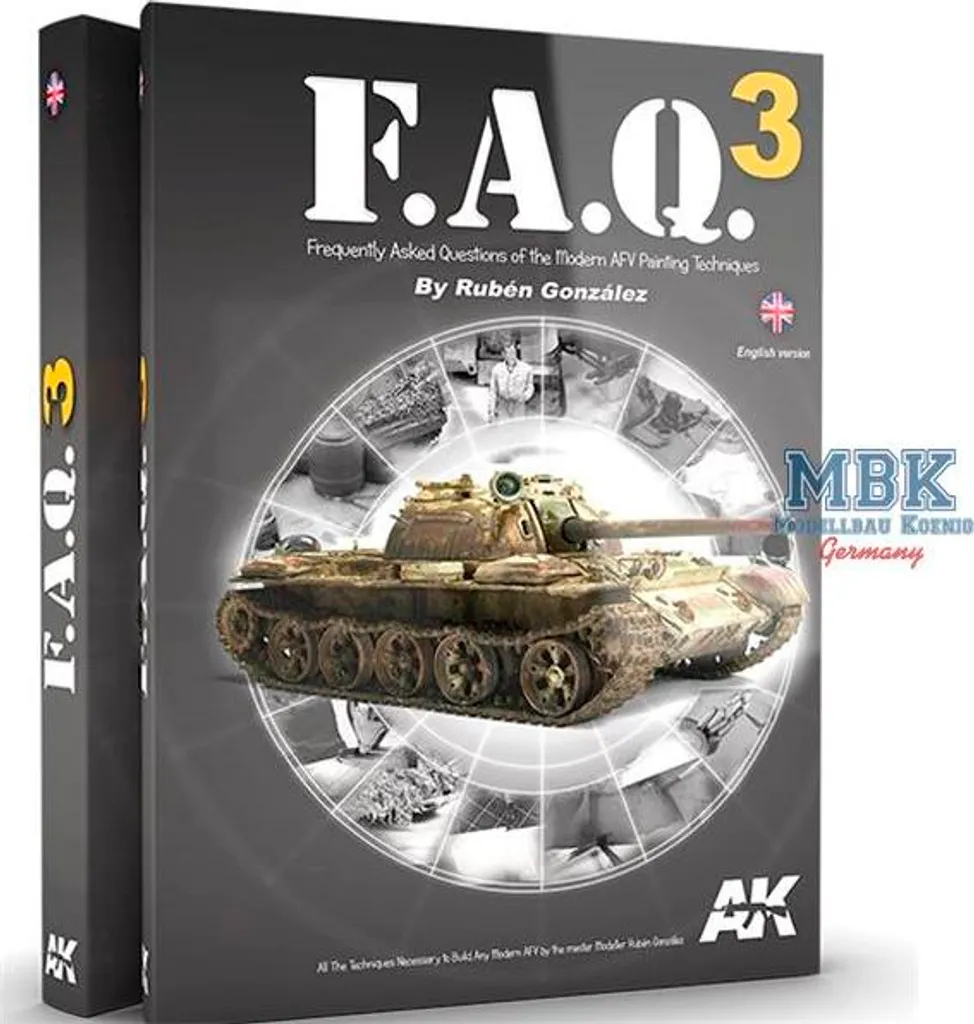 Livre de Modélisme AK-288 F.A.Q. 3 pour Peinture de Blindés AK