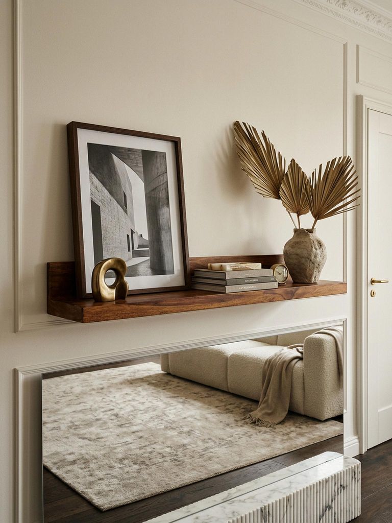 Wandregal MUMBAI Massiv-Holz Sheesham Holzregal 110 cm Landhaus-Stil Hänge-Regal Echt-Holz Wand-Board Natur-Produkt