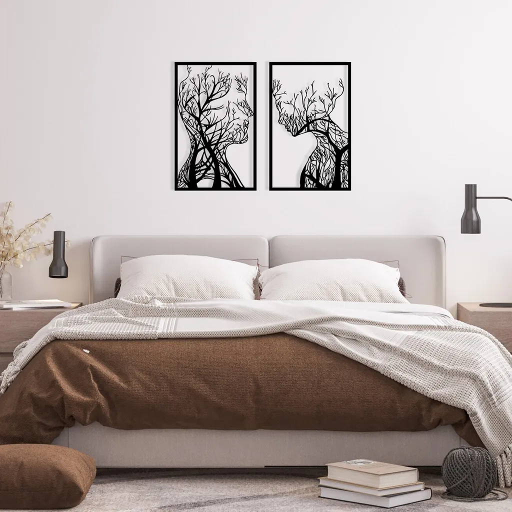 Tableau Mural Métallique Noir Wallity Lutuf 86x63 cm Style Industriel