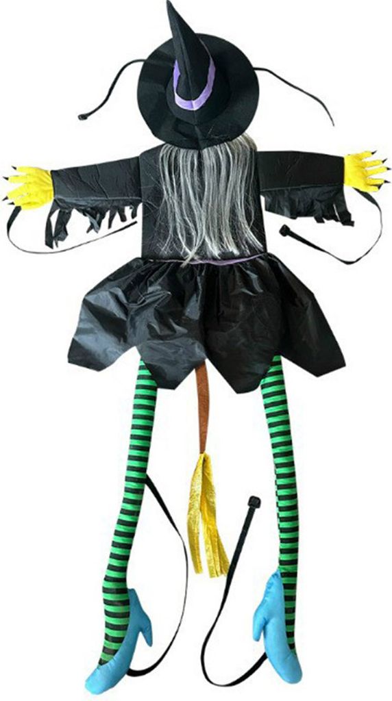Halloween-Hexenstatue, groß, stürzt die Hexe in den Baum, Dekoration für den Außenbereich, fliegende Hexe, schlägt auf den Baum, Dekoration f...