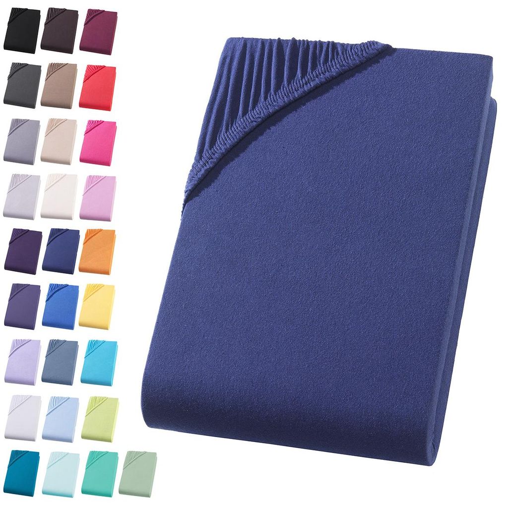 Jersey Spannbettlaken 90-100x200 cm Spannbettuch 100% Produktbild 