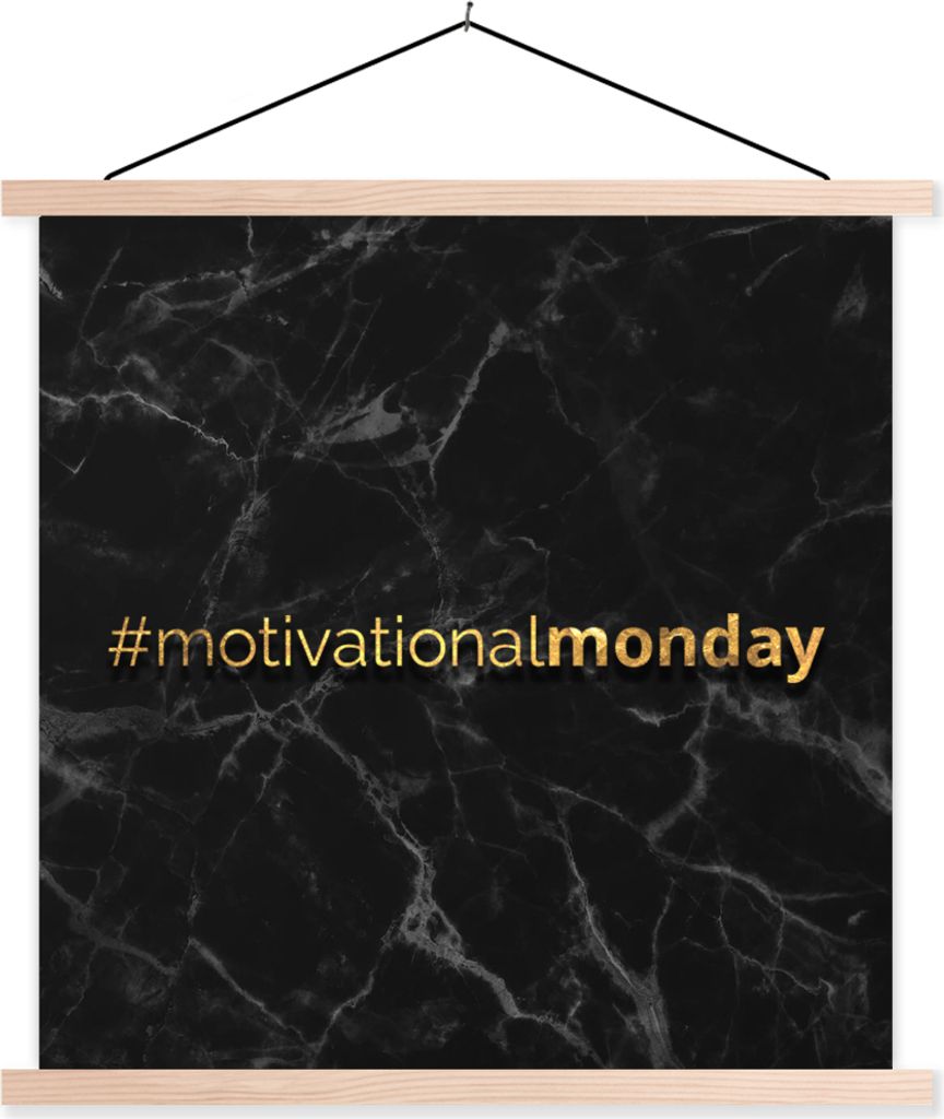 MuchoWow Textilposter Zitate - Motivation - Marmor - Gold 40x40 cm mit holzfarbenen Rahmen - Posterleiste