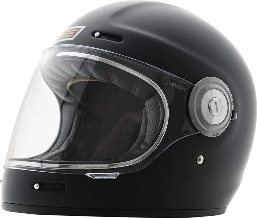 Casque Intégral Vintage Origine Vega Stripe Noir Mat pour Moto et Scooter