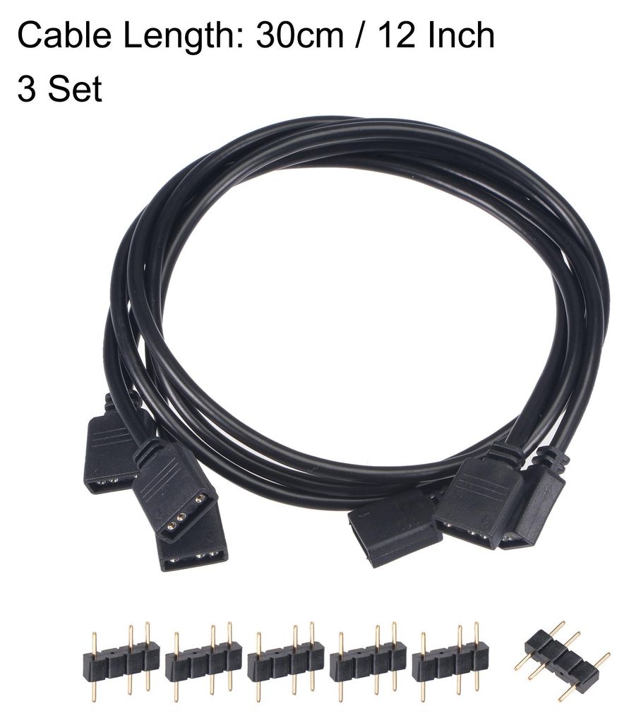 3 Set ARGB Verteilerkabel mit 3P Stecker fš¹r 5050 3528 LED 1 auf 1 Buchsen 50cm
