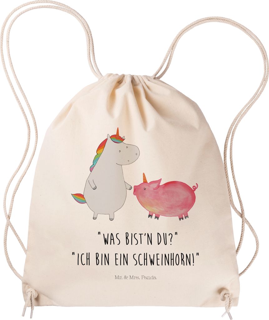 Mr. & Mrs. Panda Jutebeutel Einhorn Schwein - Transparent - Produktbild 
