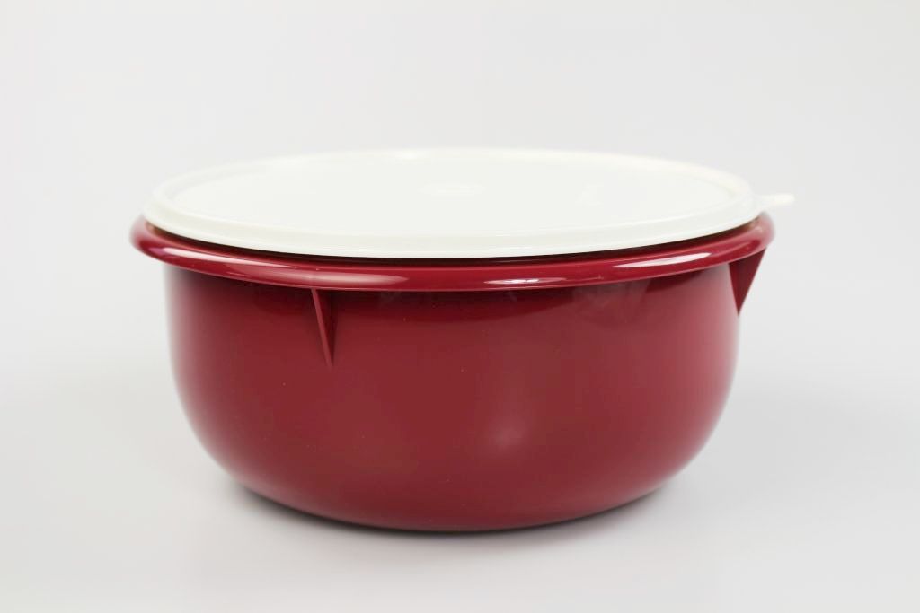 TUPPERWARE  Rührschüssel PENG 3,0 L bordeaux/weiß Hefeteig Produktbild 