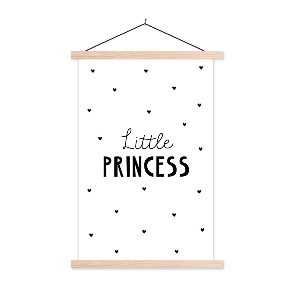 MuchoWow Textilposter Sprichwörter - Kleine Prinzessin - Mädchen - Prinzessin - Zitate 40x60 cm mit holzfarbenen Rahmen - Poster