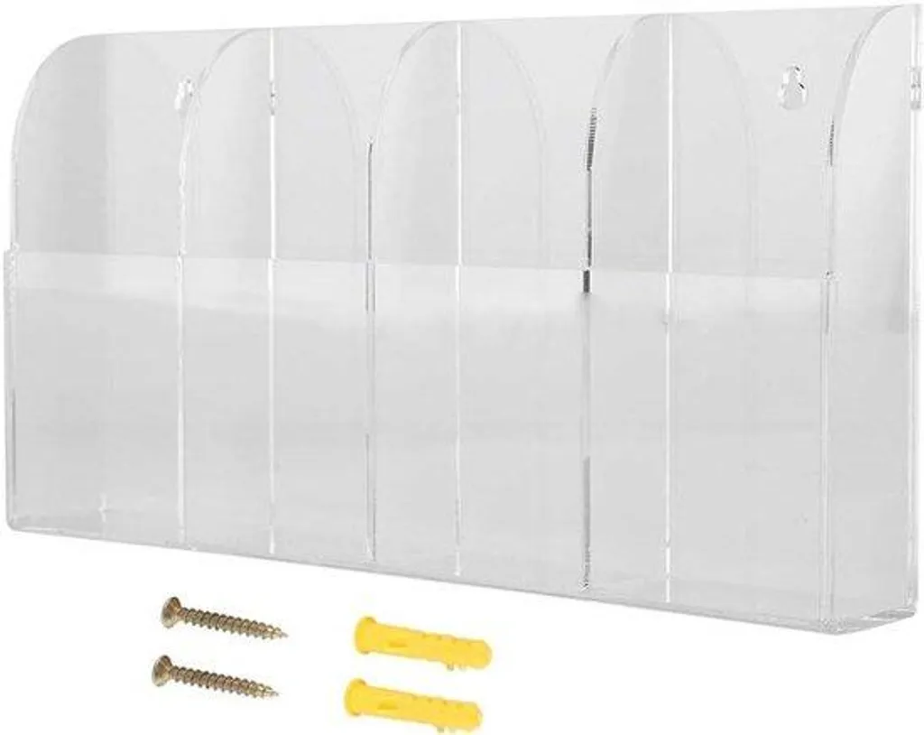 Support mural en acrylique pour télécommande TV et climatiseur - 3 compartiments