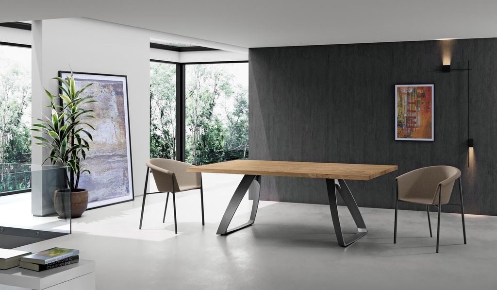 Bridge - Fester Tisch (160 x 90 cm) aus schwarzem Eichenfurnier