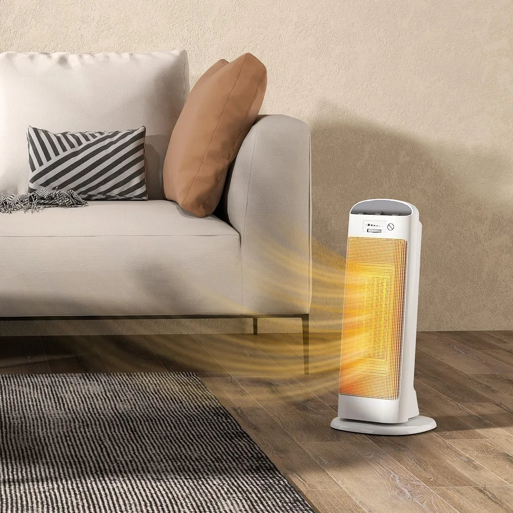 Chauffage d'appoint céramique HOMCOM 2000W blanc avec oscillation 55° - 9