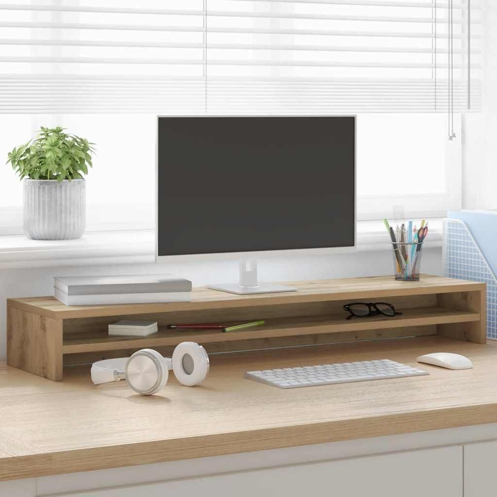 vidaXL Stojan na monitor Artisan Oak 100x24x13 cm Materiál Obrázek produktu 