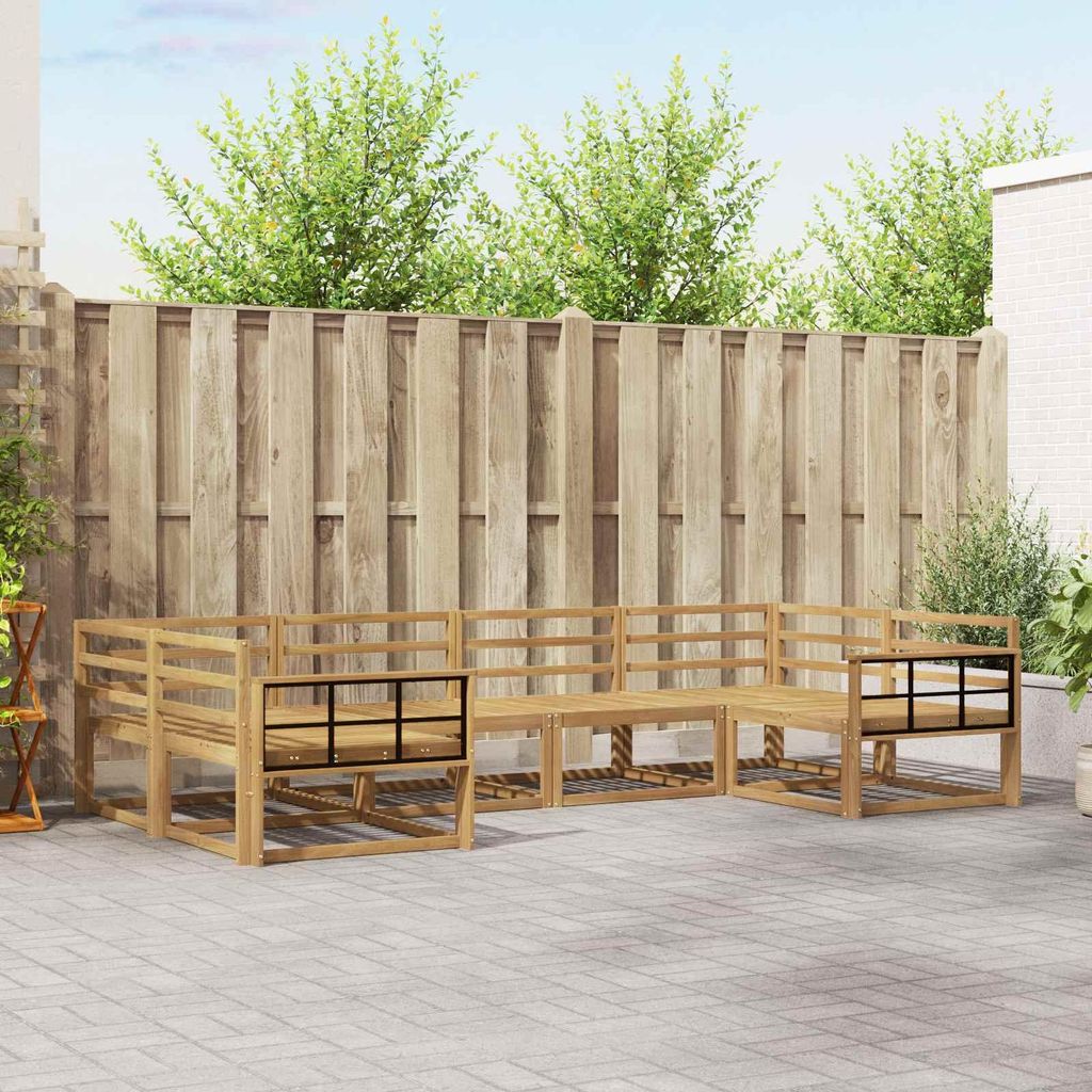 Möbel Outdoor-Sofagarnitur 6 pcs Weiß Massivholz AkazieGartensofas - Gartensofas c2853