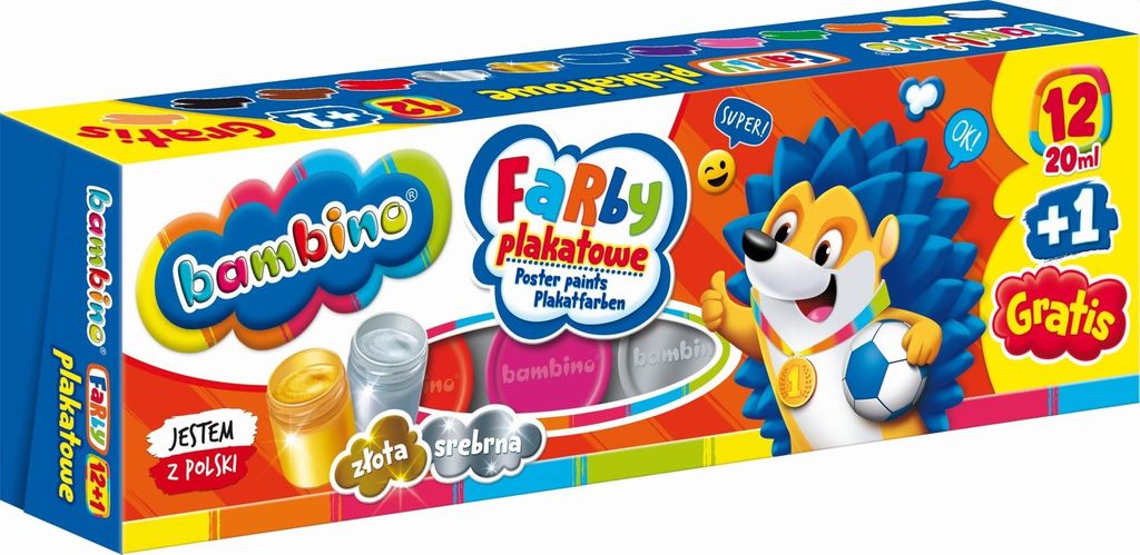 Plakátové Barvy pro Děti, 12 Barev Obrázek produktu 