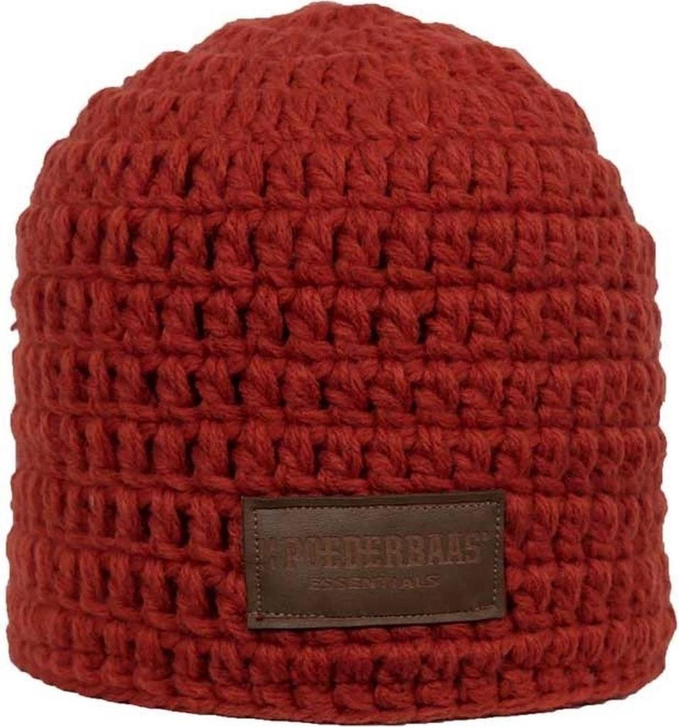 Poederbaas Strickmütze Rot