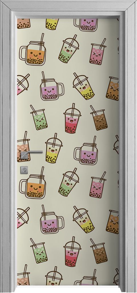 Tür Selbstklebende 80x210 cm Türfolie Türtapete Klebefolie - Sprudel Milchtee