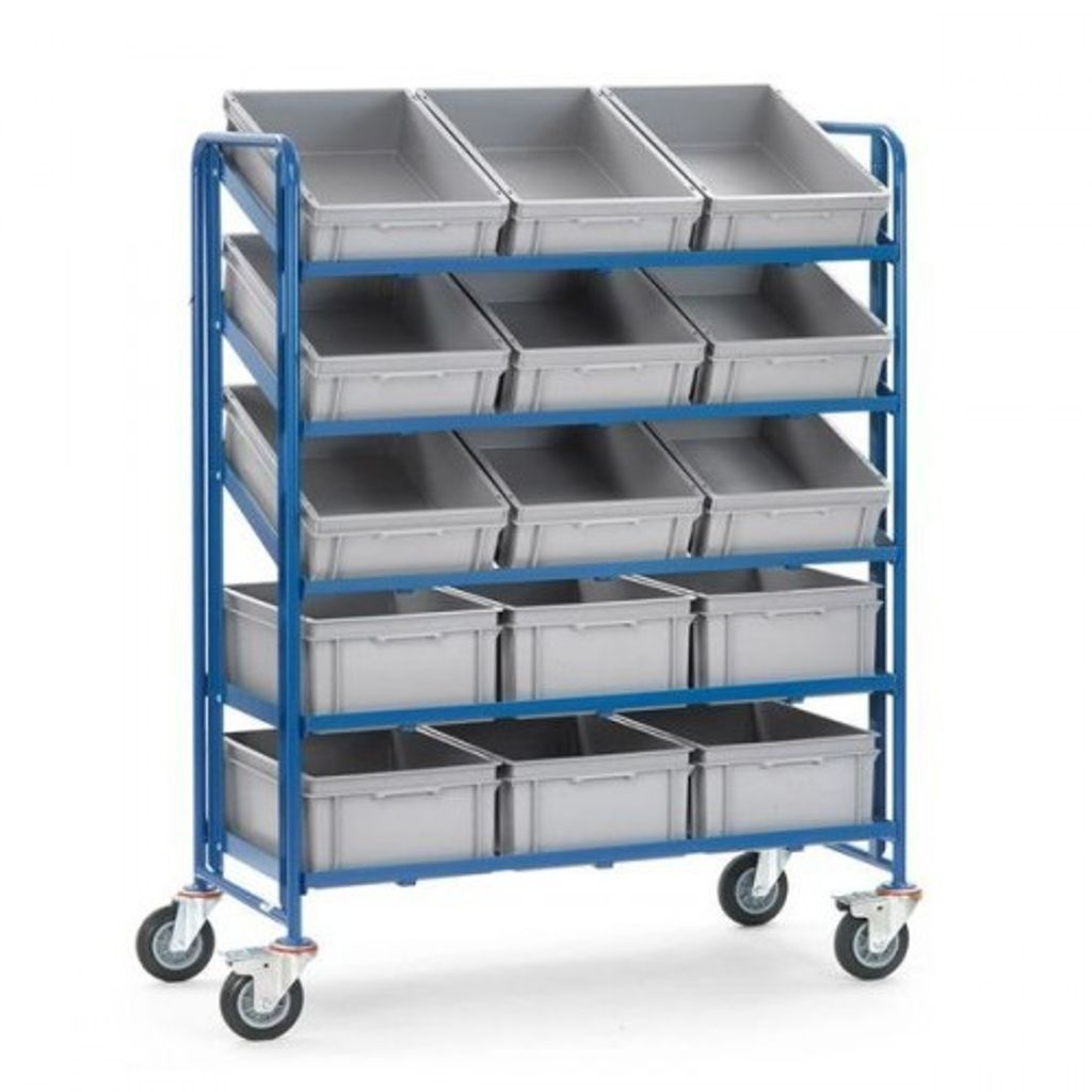 fetra 1398, Stahl, Regalwagen, Blau, 400 kg, 4 Rad/Räder, Produktbild 