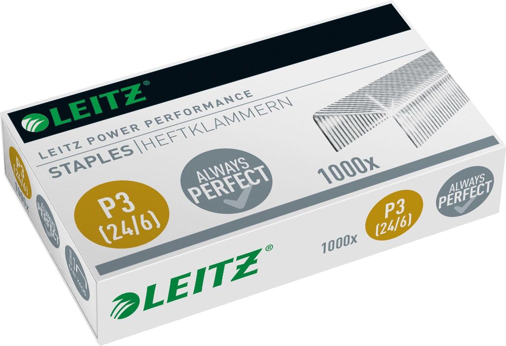 A box of Leitz staples.