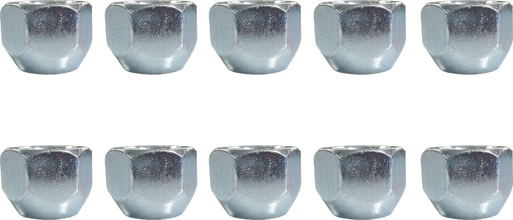 10x Offene Radmutter M12x1,5 Kegelbund ohne Bund 60° chrom mm | Schlüsselweite 19 mm kompatibel mit Mazda 121 III Mazda2 I