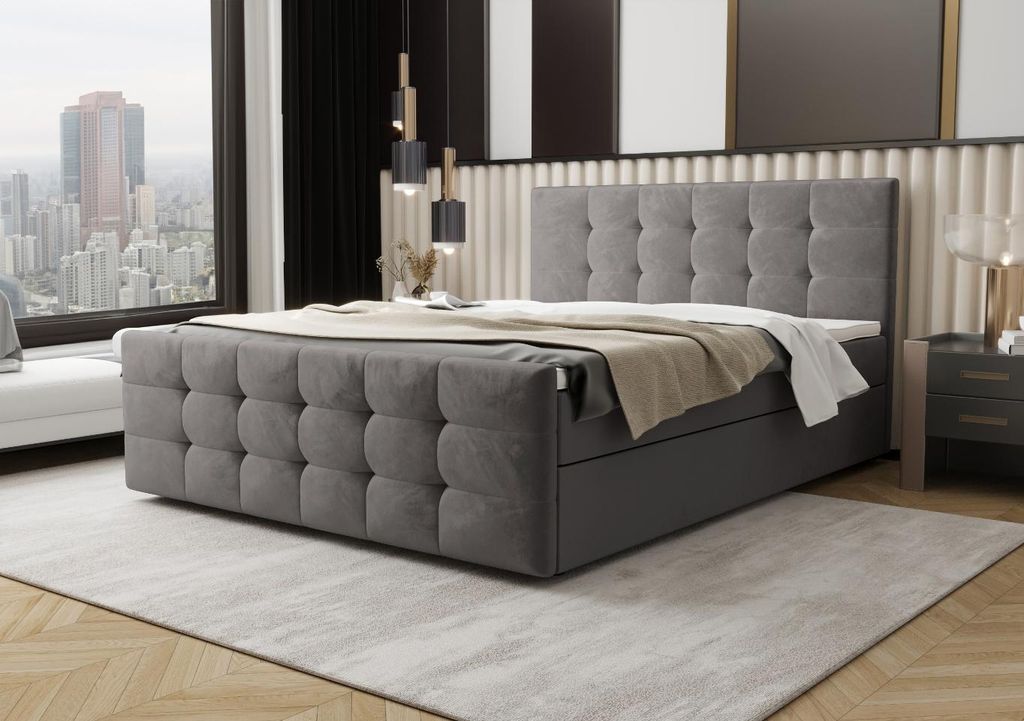 B&B Home Boxspringbett CoriaII 180x200 cm – mit Bettkasten