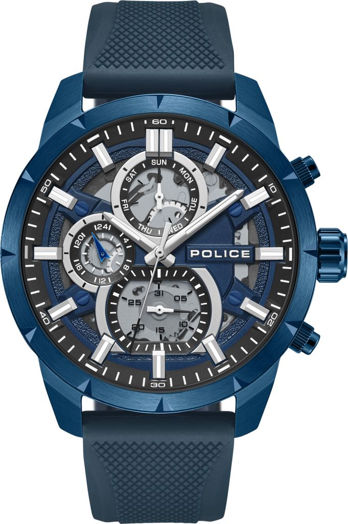 POLICE Herrenuhr Quarzuhr blau onesize Herren 45 PEWJQ0058701, PEWJQ0058703