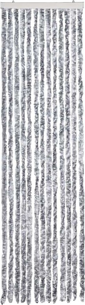 vidaXL Insektenschutz-Vorhang Weiß und Grau 56x200 cm Chenille