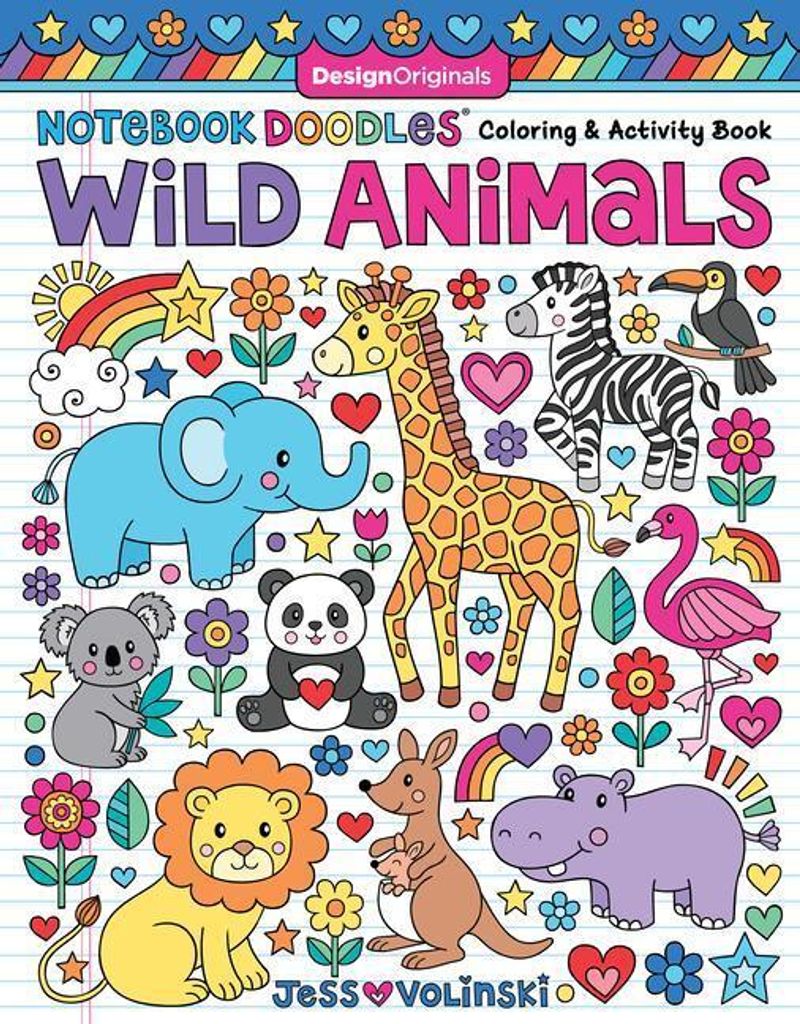 Notebook Doodles Wild Animals – Lingua: Inglese