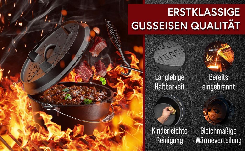 GUSSKÖNIG Dutch Oven Set–Eingebrannter Produktbild-Vorschau 3