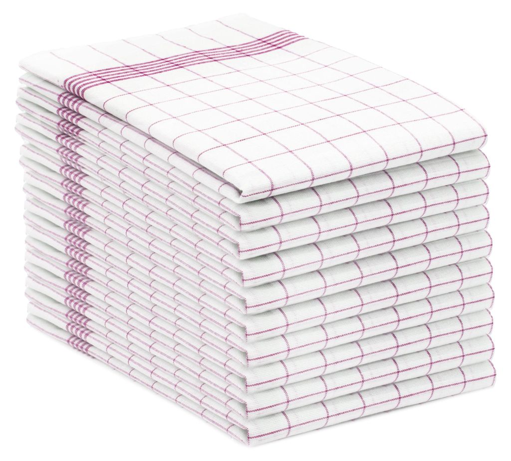 set di 10 strofinacci, cotone, 50x70 cm, a quadretti rossi Immagine del prodotto 