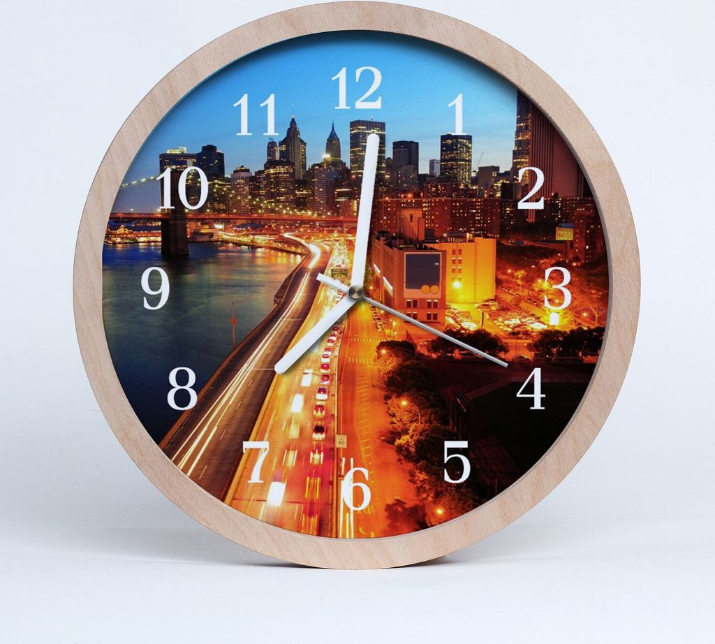 Holzuhr 20fi cm wanduhr - Stadtgebäude Stadt
