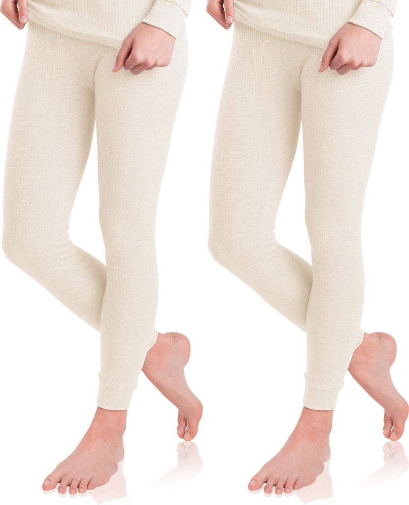 2er Pack Damen Ski- & Thermohose - Creme S