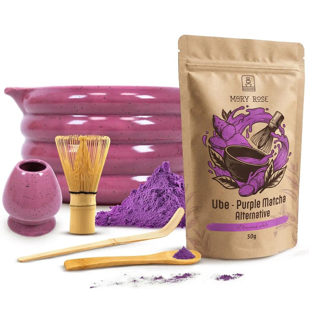 Mary Rose - Purple Matcha Set Ube Pulver 50g - Keramik Produktbild 