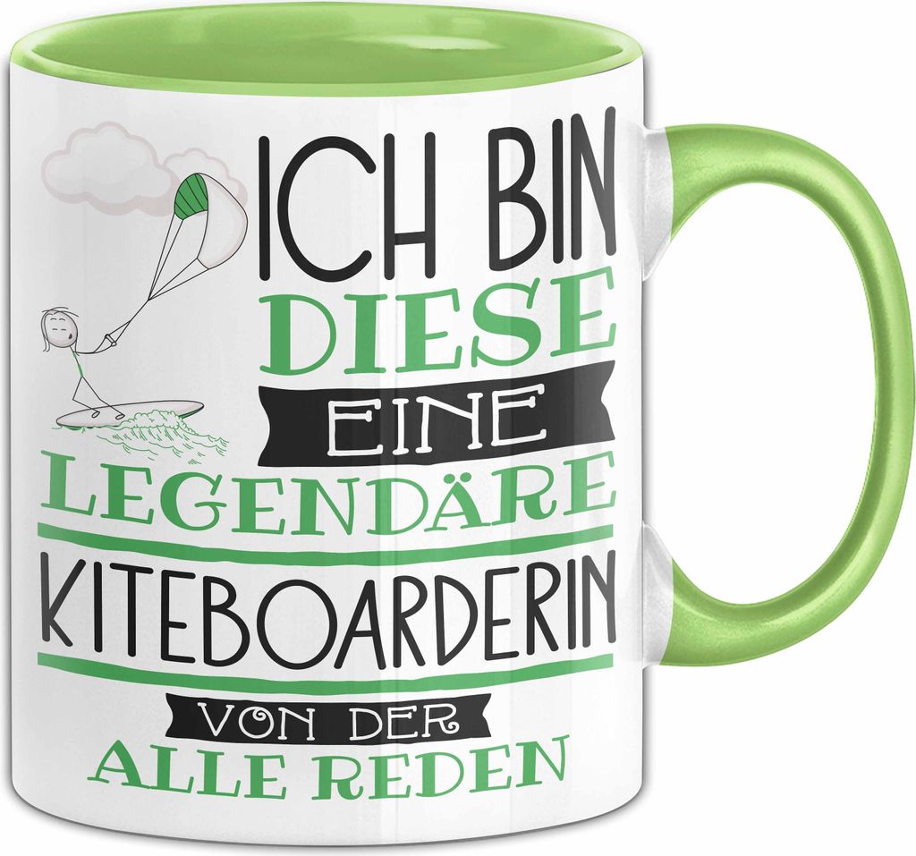 Kiteboarderin Tasse Geschenk Ich Bin Diese Eine Legendäre Kiteboarderin Von Der Alle Reden Geschenkidee Geburtstag Weihnachten (Grün)