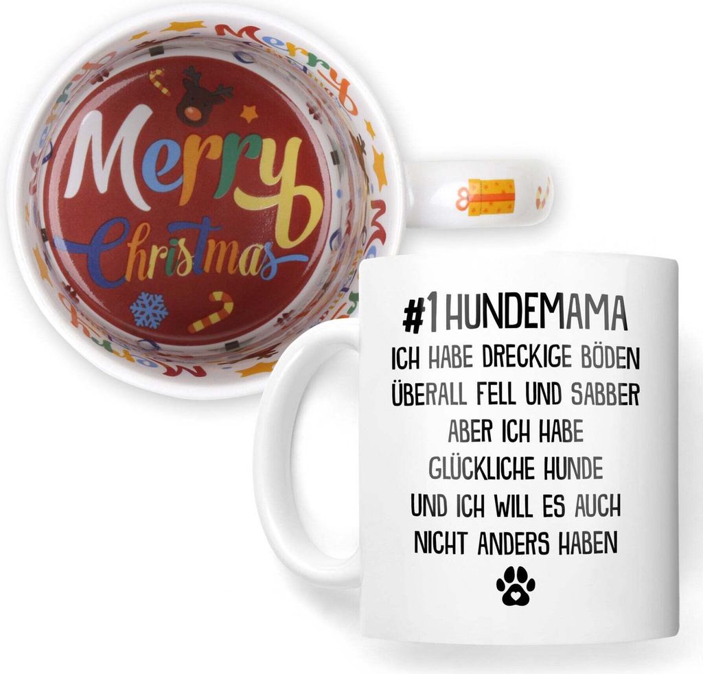 22Feels Weihnachtsgeschenk Beste Hundemama Tasse Frauchen Geschenk Hundeliebe Welpe Kaffeetasse Hund Dog Mom Haferl Frauen Weihnachten