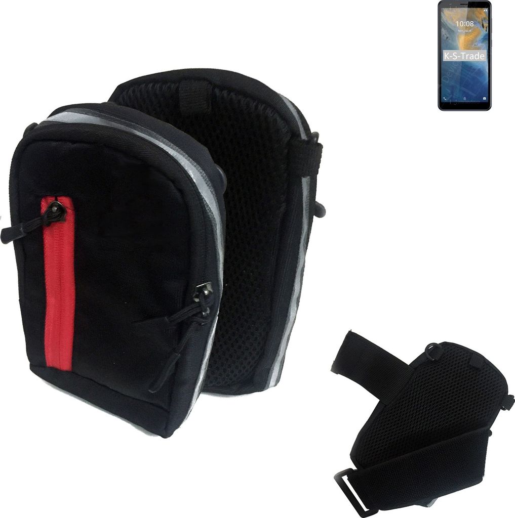 K-S-Trade Outdoor Gürteltasche Holster Umhängetasche kompatibel mit ZTE Blade A31 schwarz Handy Tasche Case travelbag Schutz Hülle Handy Hülle