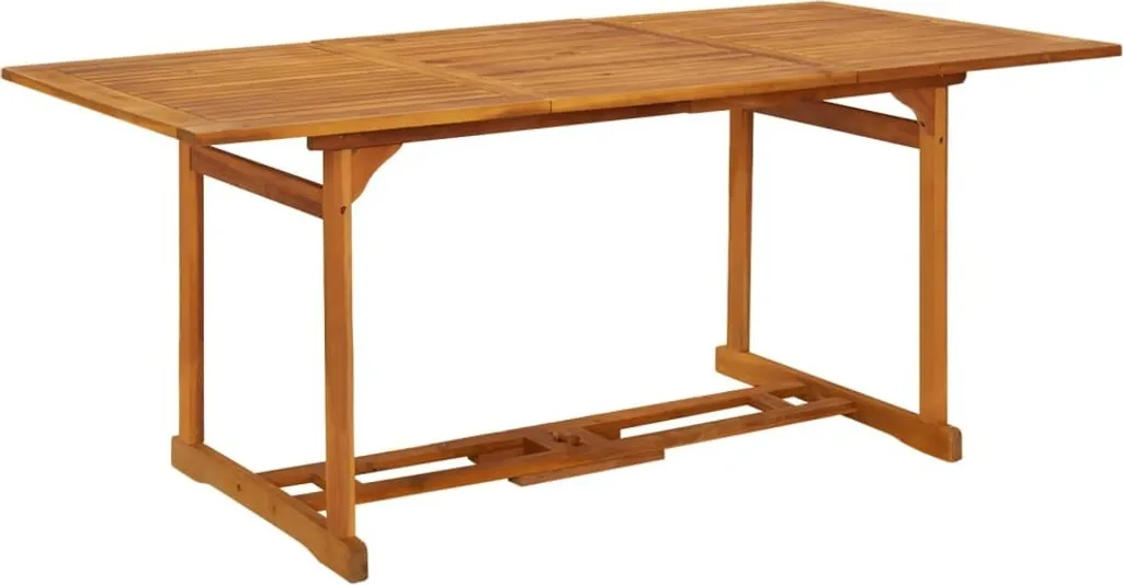 Table de jardin pour repas de famille 180x90cm bois massif d'acacia