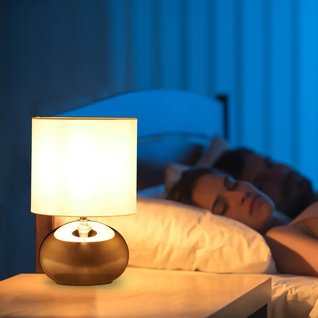Lampe de Chevet Sensitive Relaxdays Idéale pour Lecture Nocturne Grise