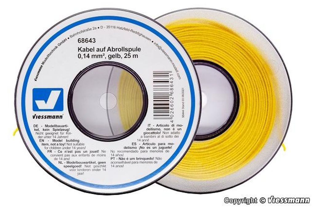 Viessmann 68643 - Kabel auf Abrollspule 0,14 mmÃƒâ€šÃ‚², Produktbild 